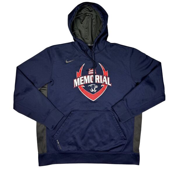 Nike Men’s Therma-Fit Hoodie Memorial Panther Collins Sz XL Navy Blue Activewear - Picture 3 of 9